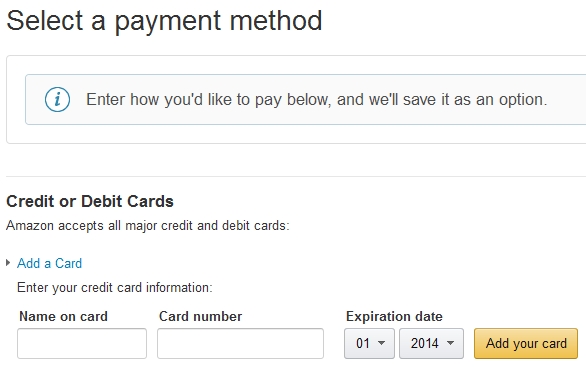 select a Payment Method